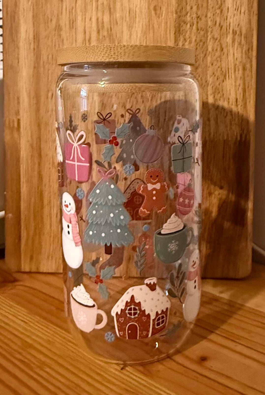 Snow Day 16oz Glass Can