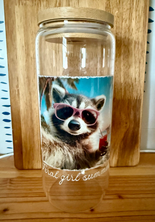 Feral Girl Summer 20oz Glass Can