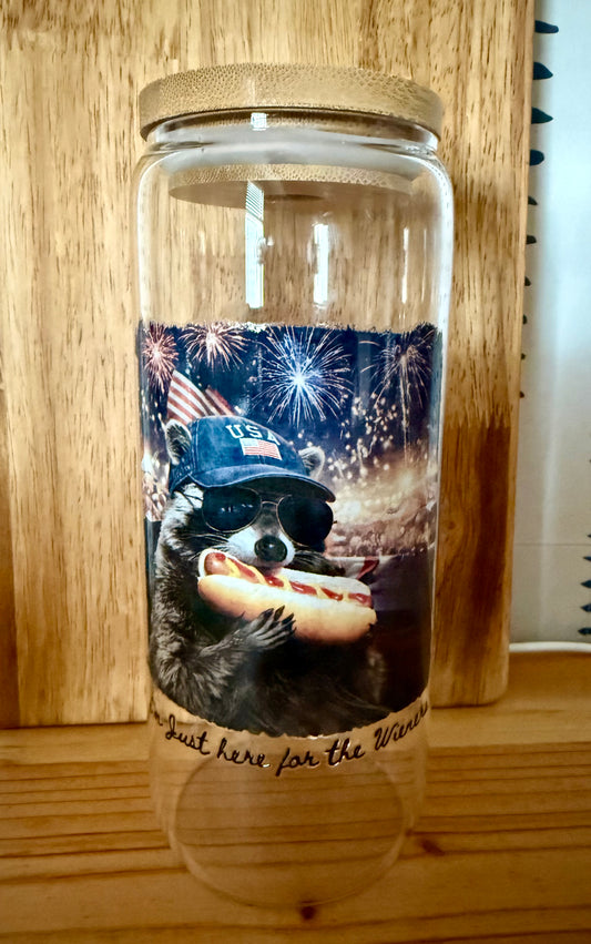 Here for the Wieners 20oz Glass Can