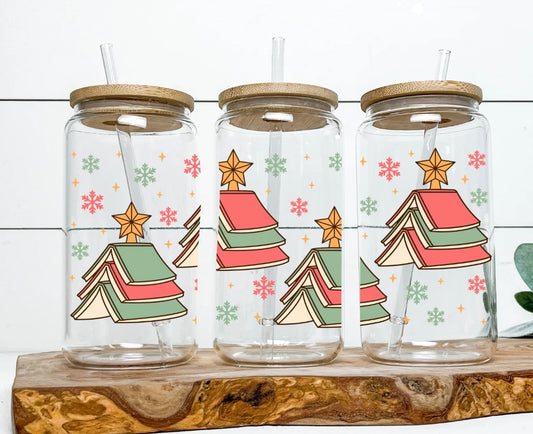 Bookmas 16oz Glass Can