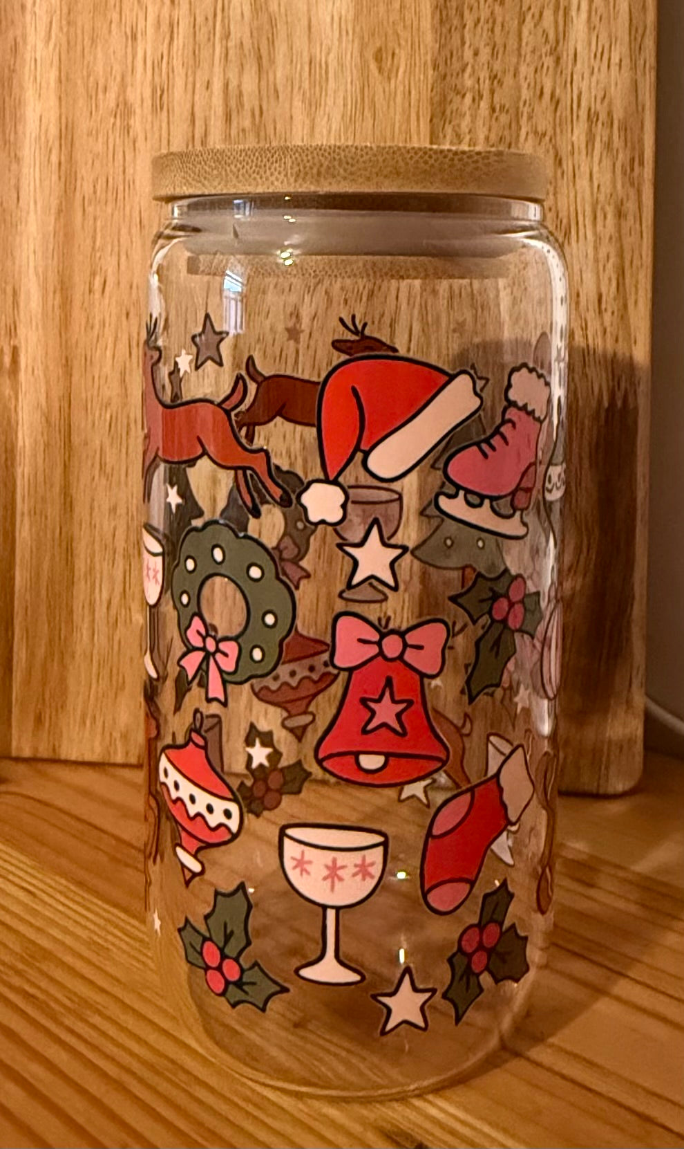 All the Christmas Things 16oz Glass Can