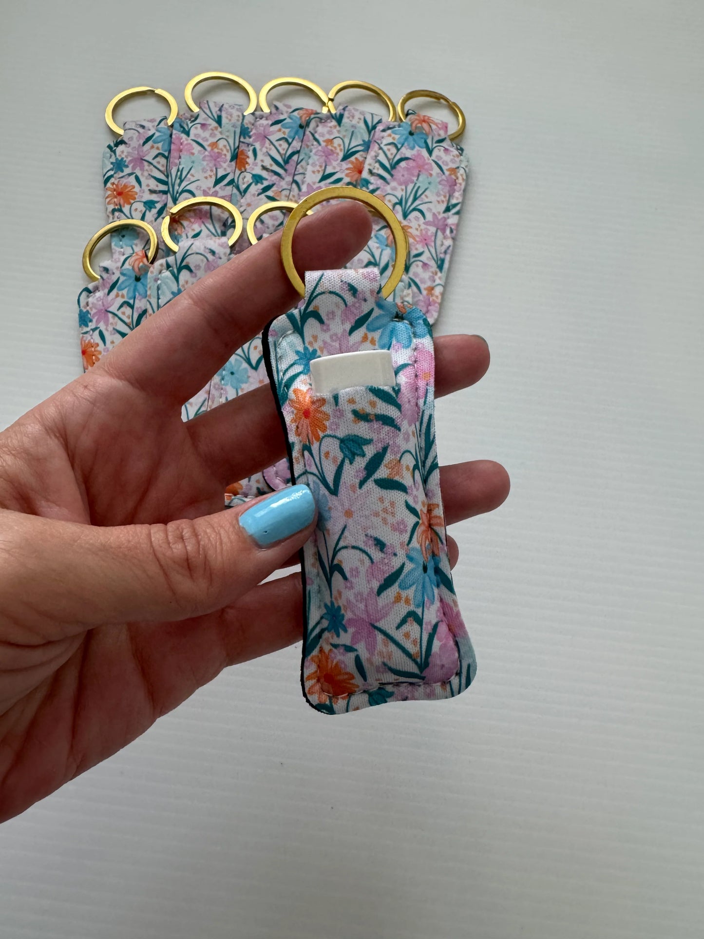 Floral Chapstick Keyring