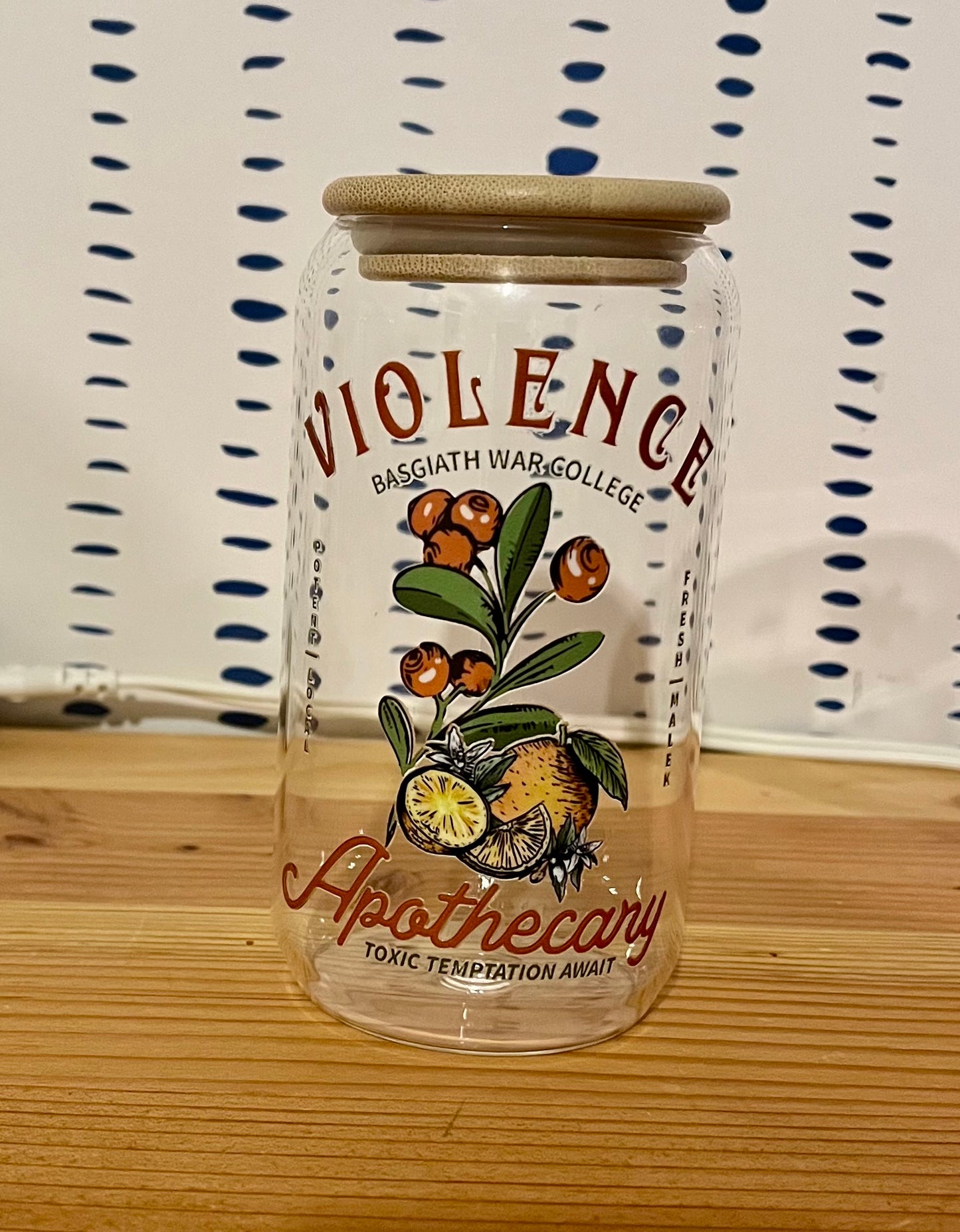 Violence Apothecary 16oz Glass Can