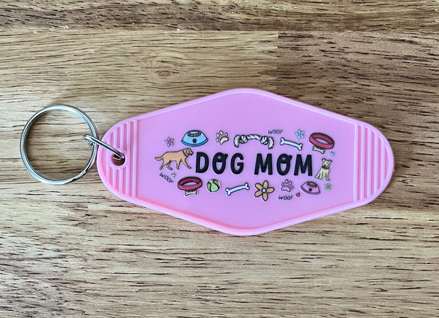 Dog Mom Motel Keychain